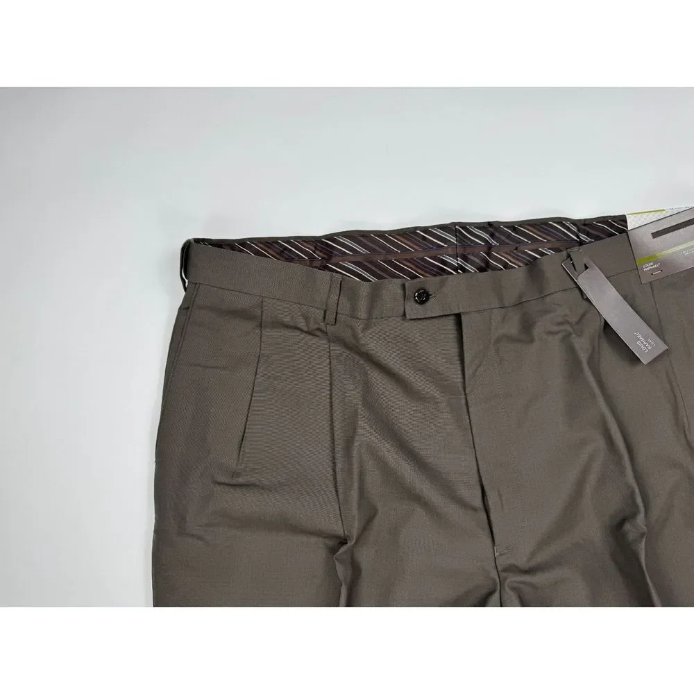 Louis Raphael Luxe Mario Pleated Wool Pant Mens 44 x32 NWT Extended Waist Pocket
